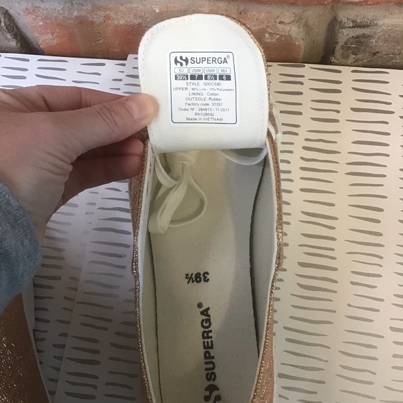 SUPERGA Woman’s Metallic Sparkle Rosegold Low Top Sneakers NEW 39.5 - Picture 6 of 7